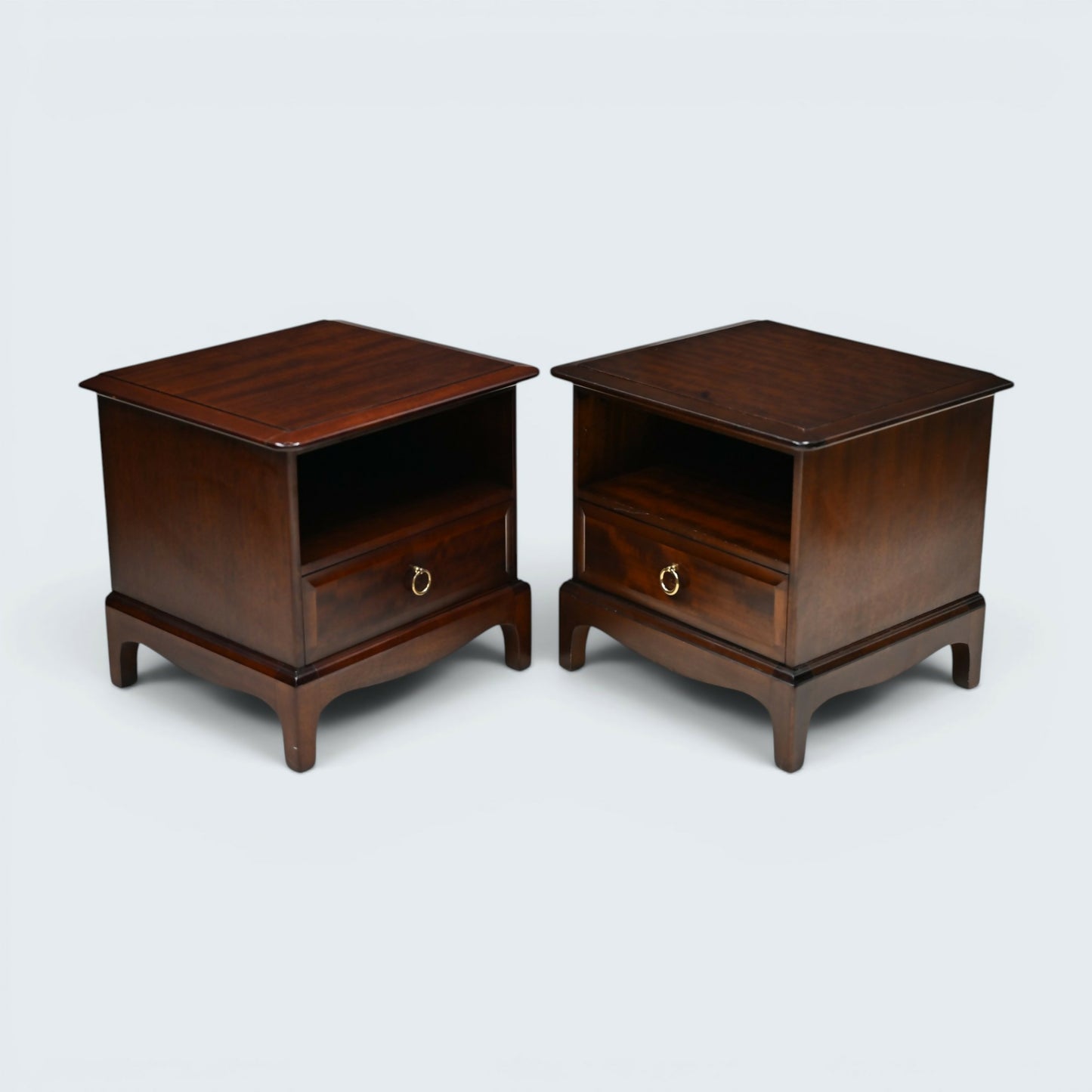 Pair of Stag Minstrel Bedside Cabinets Draw 2 In Set Drawer FREE UK Delivery