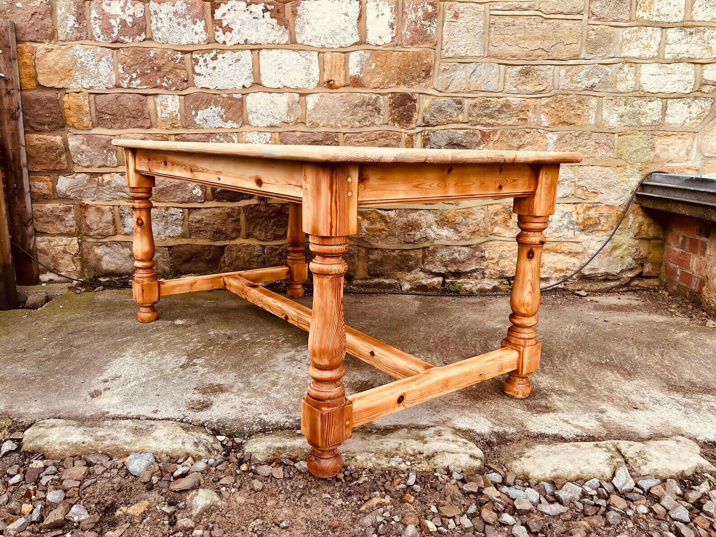 Solid Pine Farmhouse Dining Table | Rustic Country Refectory Table | Handmade Style | Natural Wood