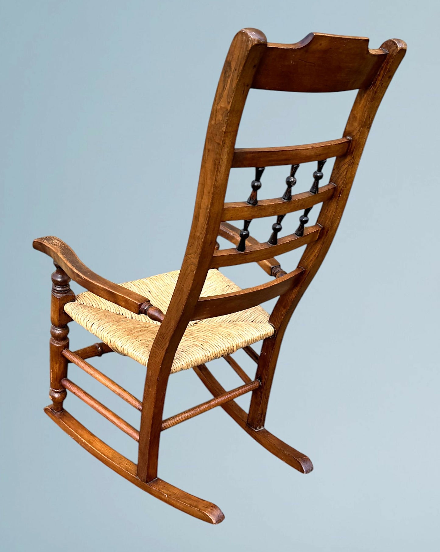 Antique 19th Century Rush Seat Rocking Chair