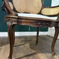 Pair Of French Louis XV Style Walnut Bergere Elbow Chairsz