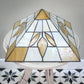 Art Deco Tiffany style Pendant Lampshade Gold and White.