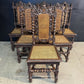 Set 6 French Carved Oak Dining Chairs