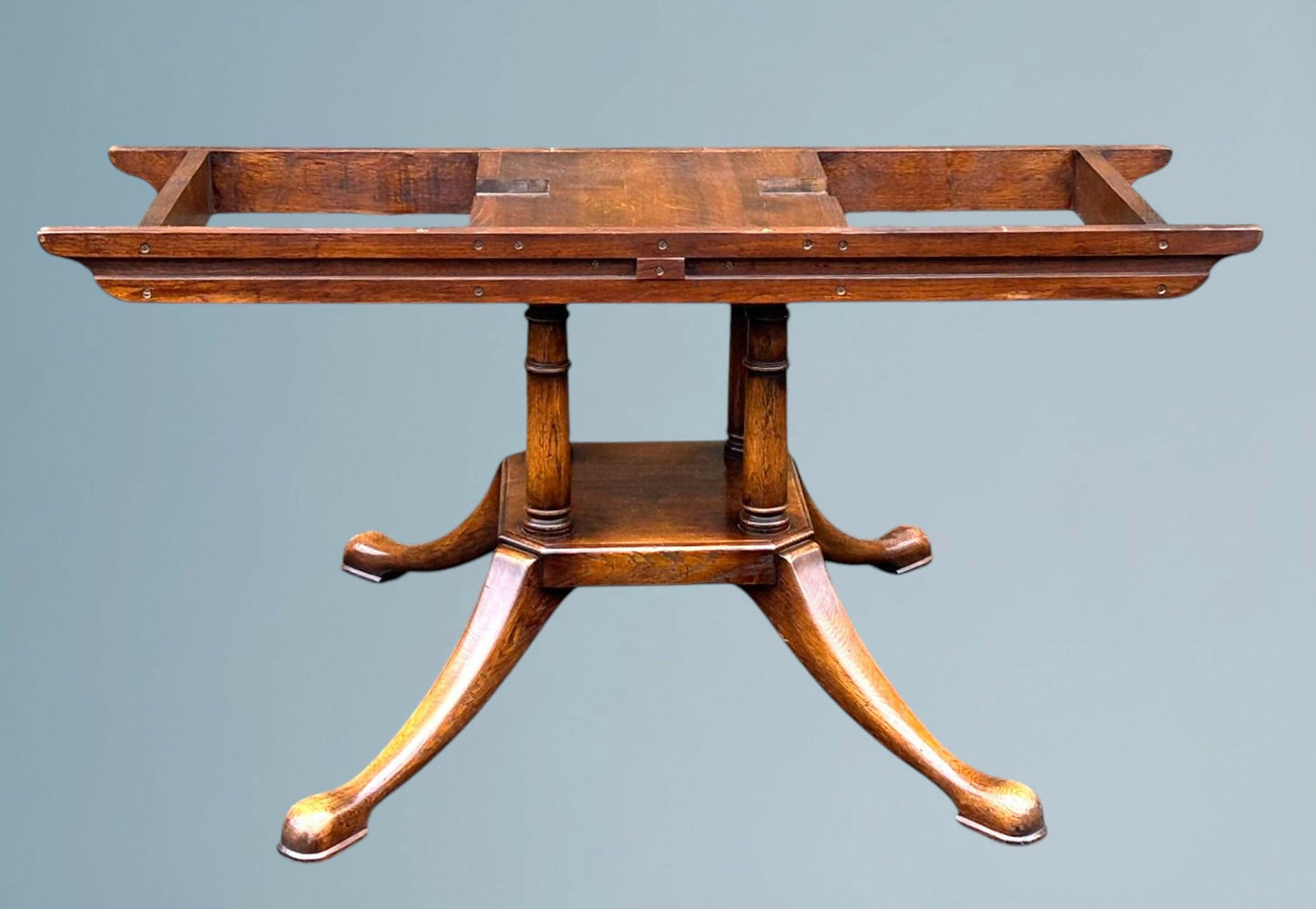 George III Revival Oak Extending Dining Table Titchmarsh Goodwin