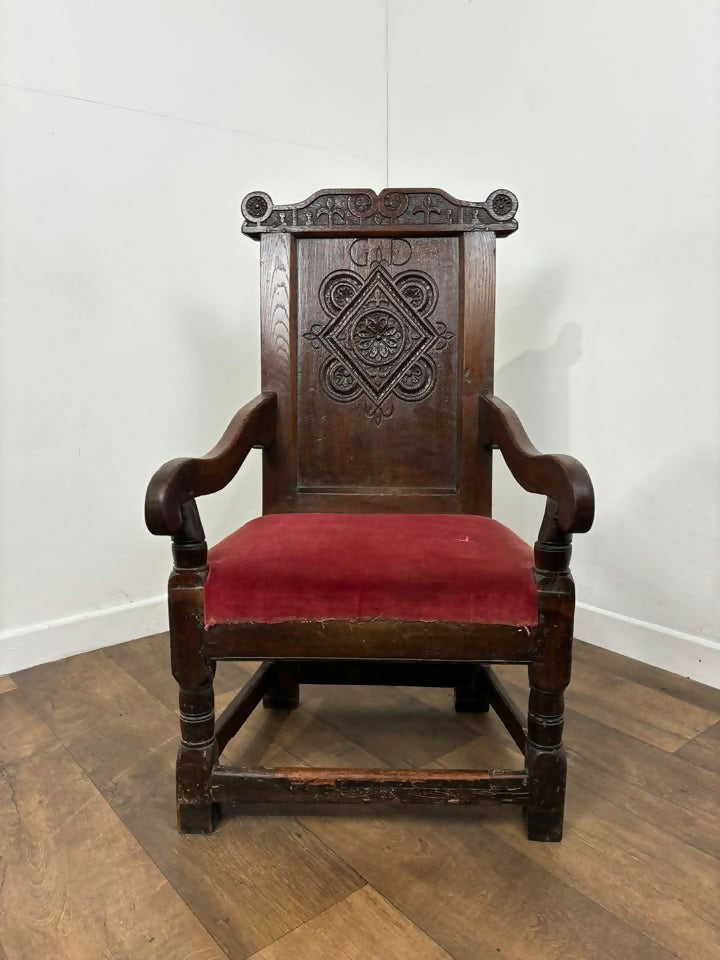Early 19th Century Oak Hall Chair