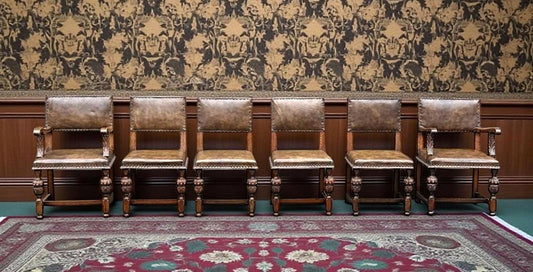 Good Quality Set of Six Carved Oak Dining Chairs