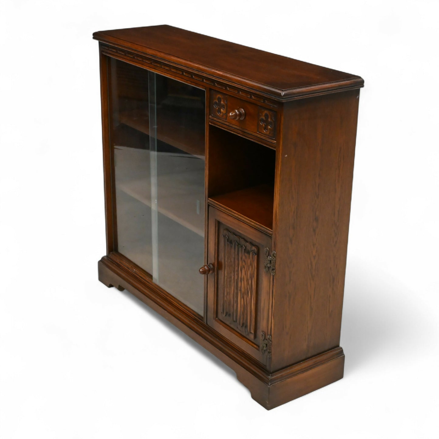 Old Charm Small Bookcase Cupboard Drawer Tudor Brown Finish FREE UK Delivery*. SBR10780/3107E