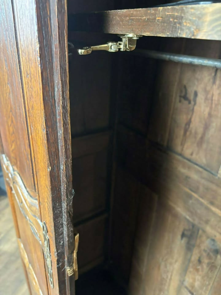 Antique French Oak Two Door Armoire / Wardrobe