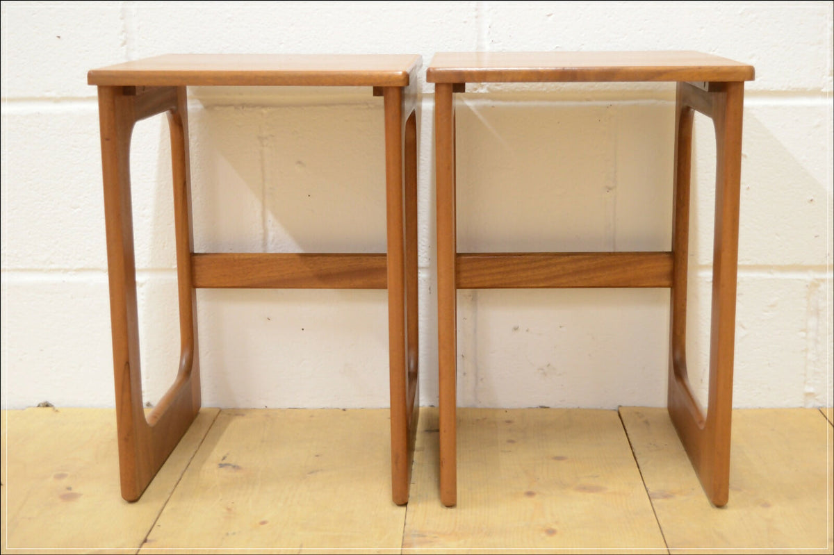 Vintage Bedside Table Set Of 2 Pair McIntosh Teak Mid Century Danish Design