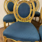 Set of Five Antique French Rococo Style Gilt Dining Chairs