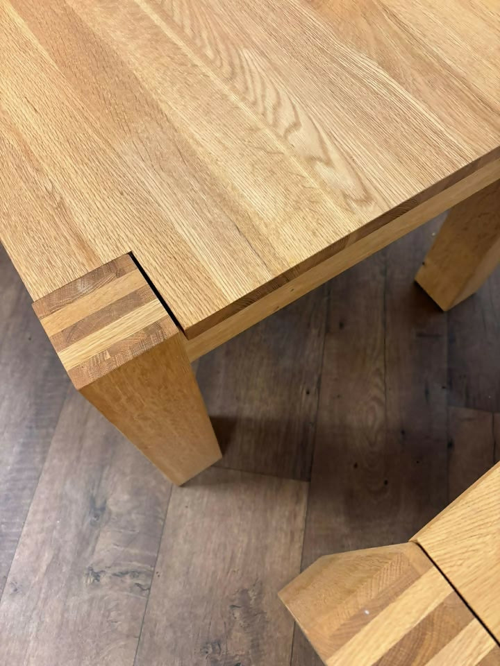 Pair of Modern Solid Oak Lamp Tables