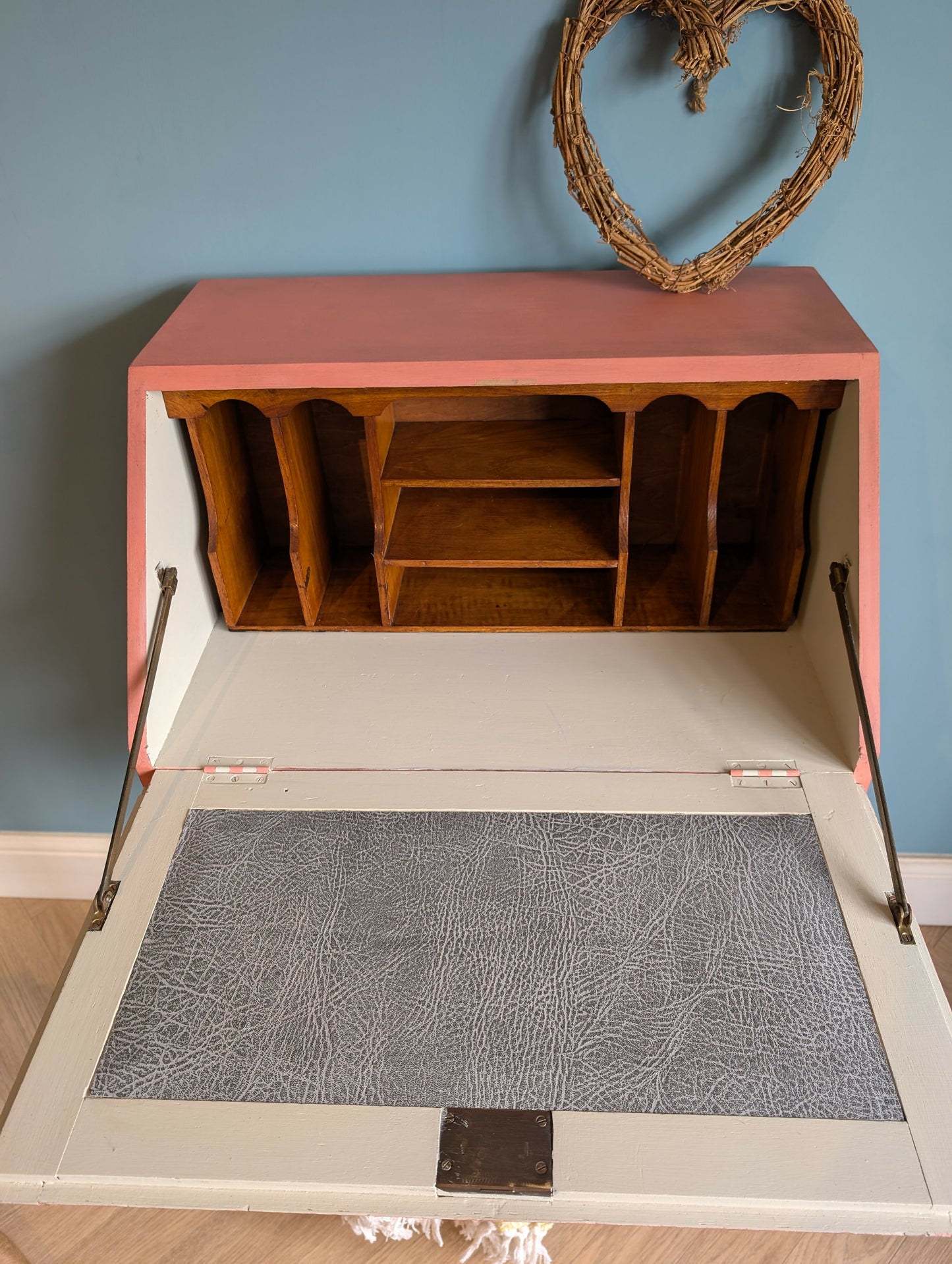 Vintage pink writing bureau