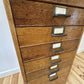 Mid Century Oak Filing Cabinet Tall Chest Drawers Vintage Haberdashery Collectors Archive