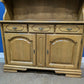 Large Solid Oak Dresser Cabinet Oak Veneer Leaded Glass Dresser Sideboard