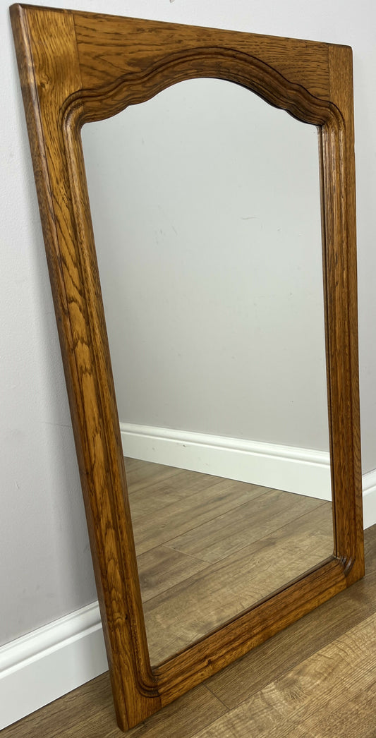 Mirror Vintage French Style Oak Carved Decorative Frame Wall Mirror LOT 6277