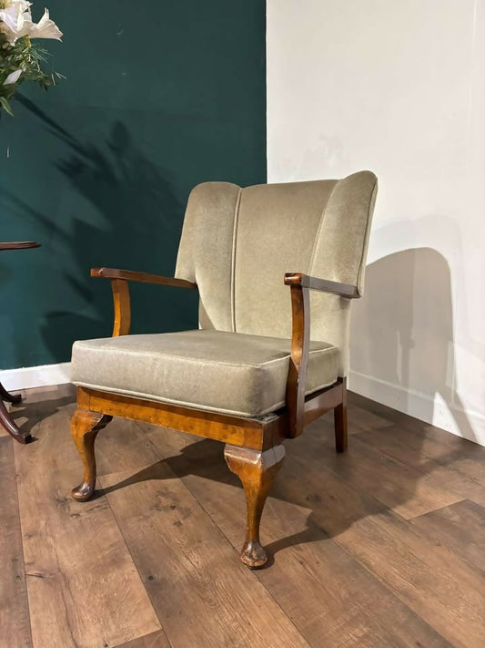 Art Deco Walnut Framed Arm ChairB
