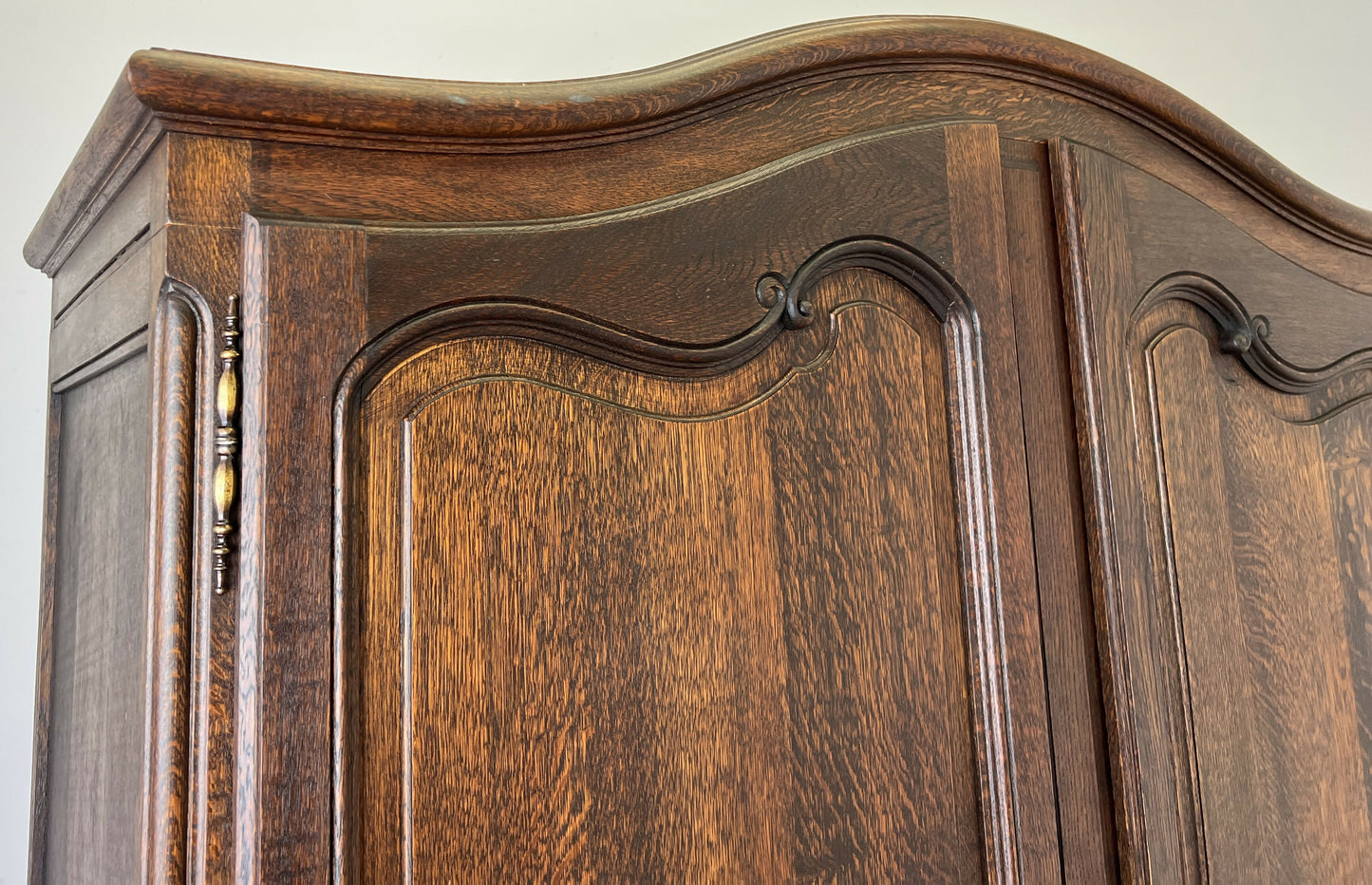 Wardrobe Antique French Louis XVI Style Oak Two Door Carved Armoire LOT 6465