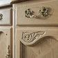 French Provincial Oak Buffet • Carved Details, Original Hardware, Satin Finish