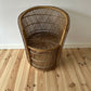 Vintage Bamboo Cane Peacock Chair Wicker Boho Tiki Mid Century Chair