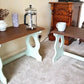 Vintage Upcycled Solid Oak Tudor Style Nesting Tables