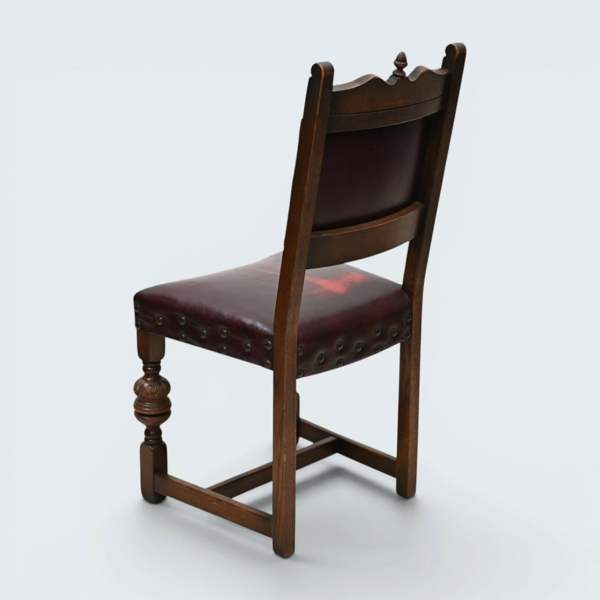 8 Old Charm Dining Chairs Studded Leather Upholstery Light Oak FREE UK Delivery*