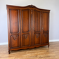 Wardrobe Vintage French Louis XVI Style Oak Four Door Carved Armoire LOT 6502