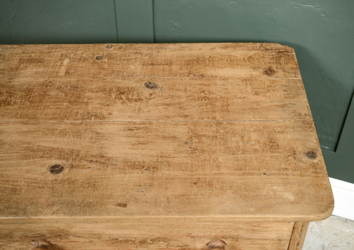 Victorian Pine Rustic Kitchen Sideboard with Cupboard & Drawers