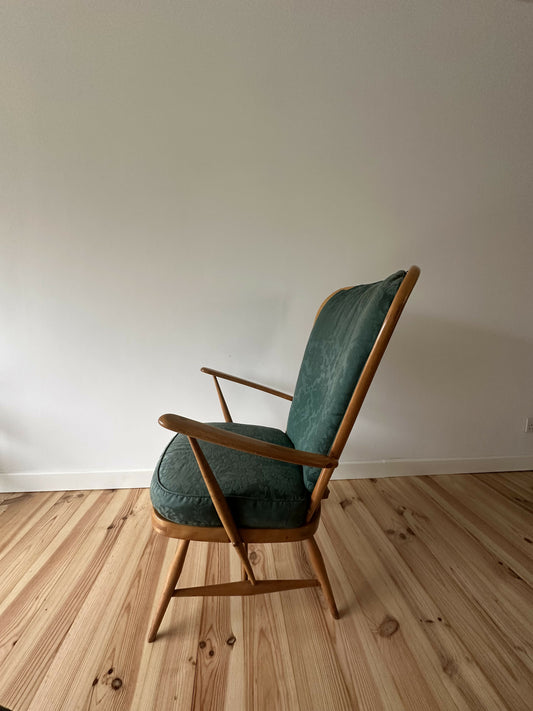 Vintage Ercol Windsor Low Easy Chair Blue Label