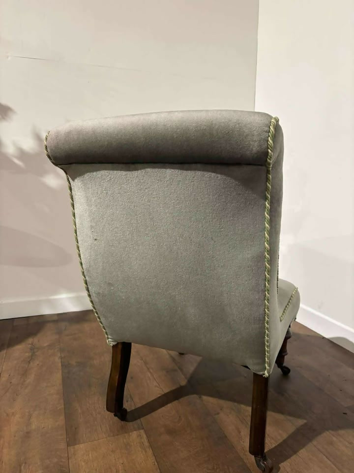 Antique Mahogany Framed Scroll Form Nursing Chair - Late 19th / Early 20th Century