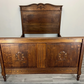 Bed Antique French Style Double Bed Wood Frame Carved Headboard LOT 3239