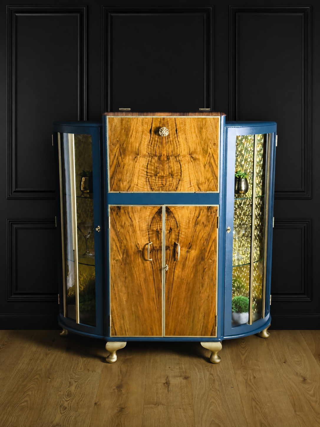 Art Deco Style Cocktail Cabinet/ Display Cabinet