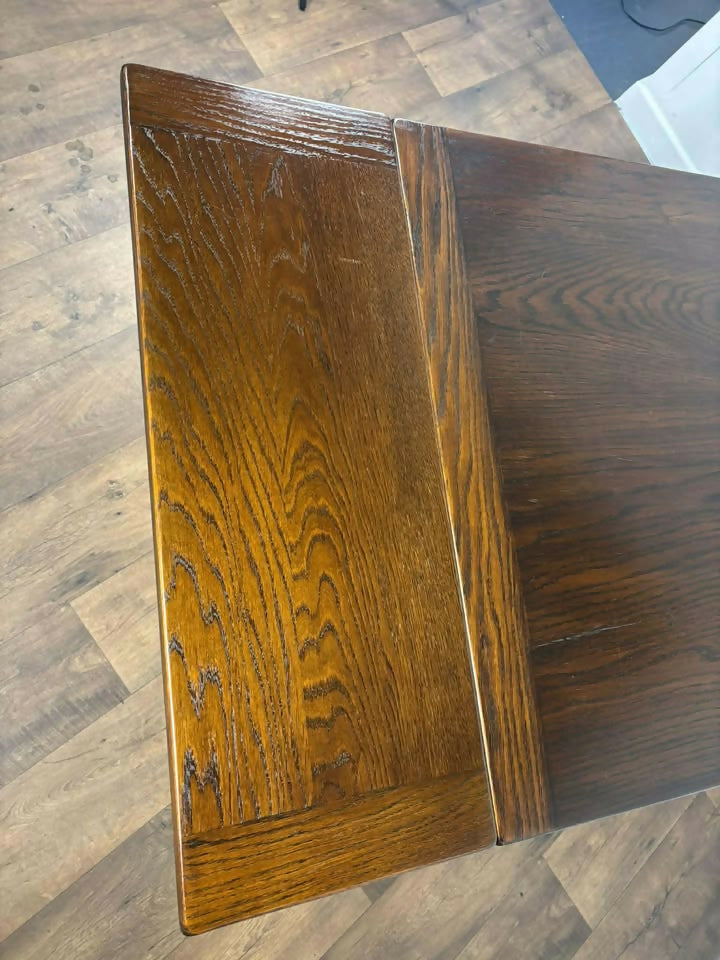 Vintage Priory Oak Refectory Style Draw Leaf Dining Table