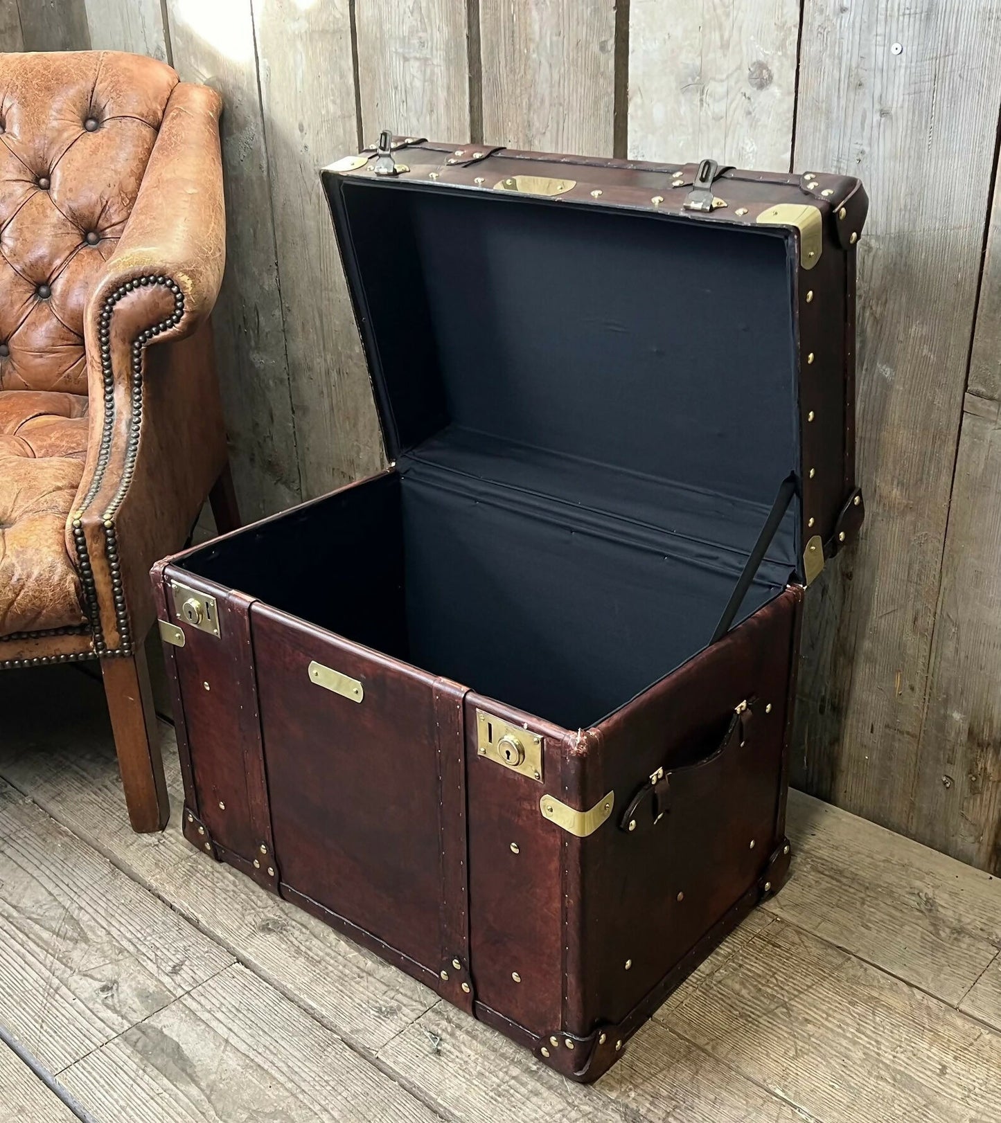 Luxury Hand Dyed Leather Campaign Chest