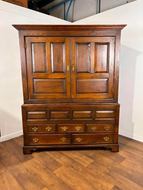 Early Georgian Oak Press Cupboard