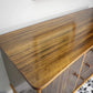 Teak Sideboard Concave Front in Afromosia and Indian Laurel Mid Century Retro Cabinet