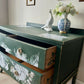 Vintage Green and Gold Chest of Drawers , Dresser