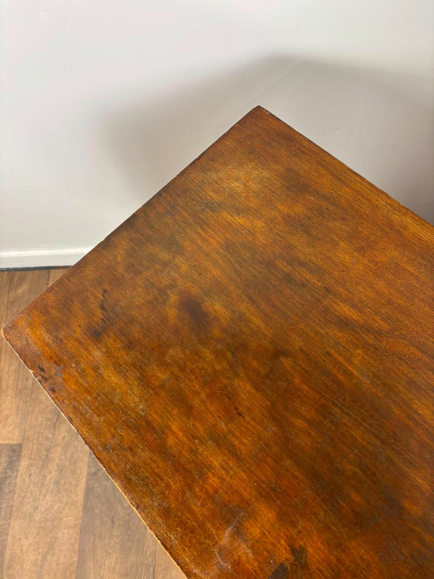 Vintage Oak Veneer Bank of Ten Drawers