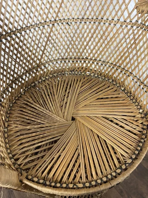 Vintage Woven Peacock Chair