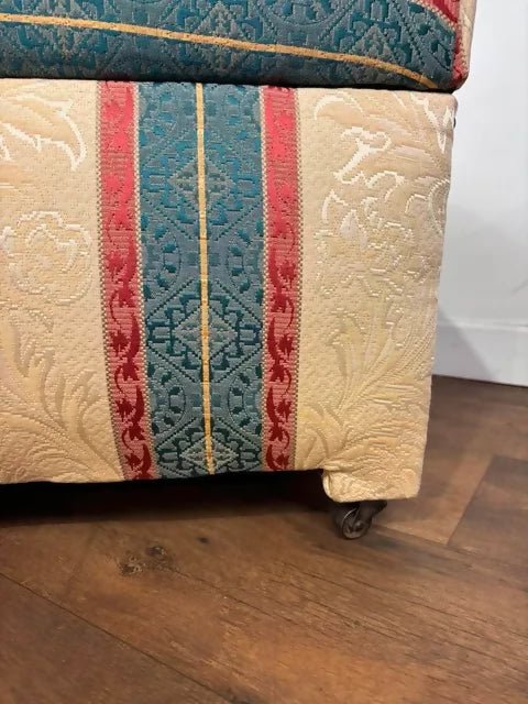 Vintage Striped Day Bed with Ottoman Storage