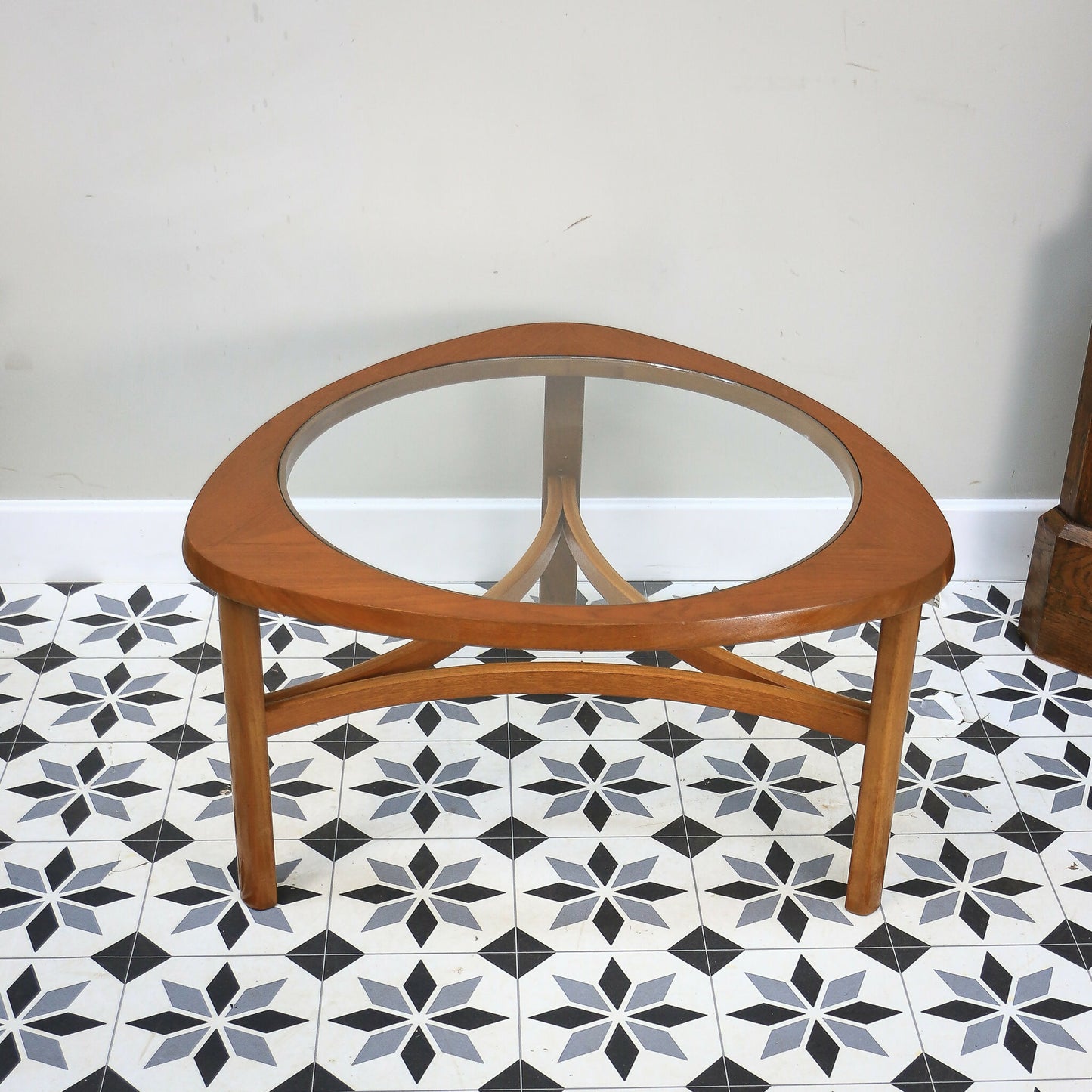 Nathan Coffee Table in Teak with Glass Top 1960s