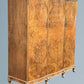 Carved Walnut and Maple Three Door Wardrobe Berick Furniture