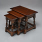 Old Charm Nest of 3 Tables Tudor Brown Finish Model 1494 FREE* UK Delivery