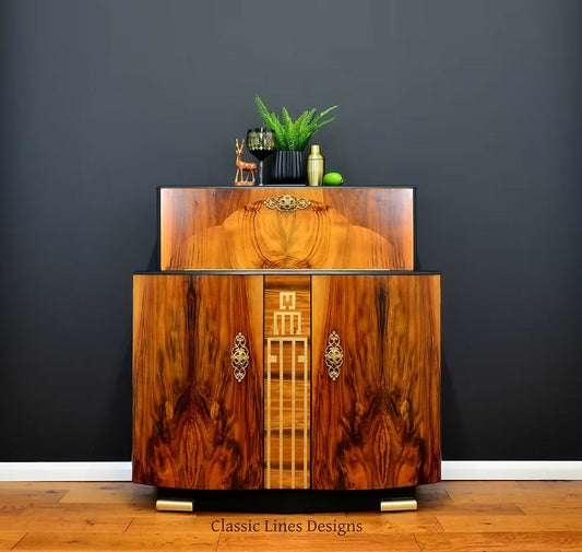 "Chrysler" 1960's Drinks Cabinet, Cocktail Bar, Art Deco Design.