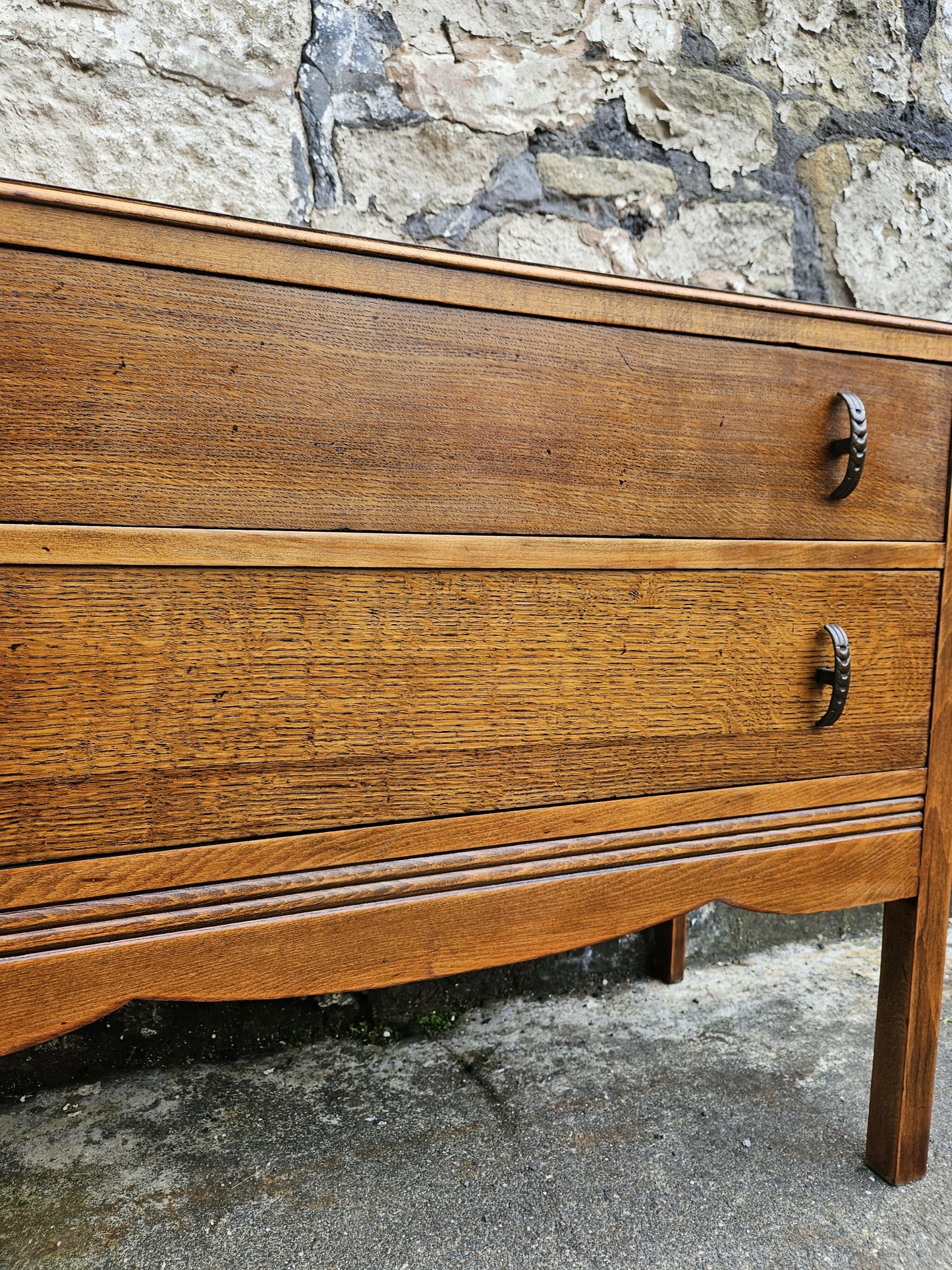 Vintage Chest Of Drawers Oak Two Drawer Cabinet