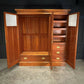 Edwardian Satinwood Vintage Triple Wardrobe