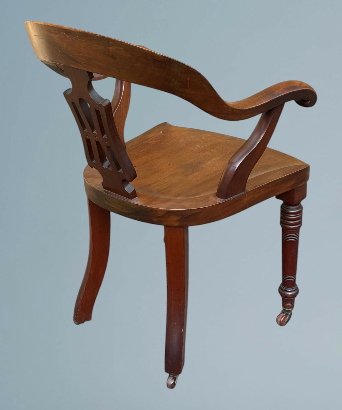 19th Century Walnut Desk Chair / Office Chair