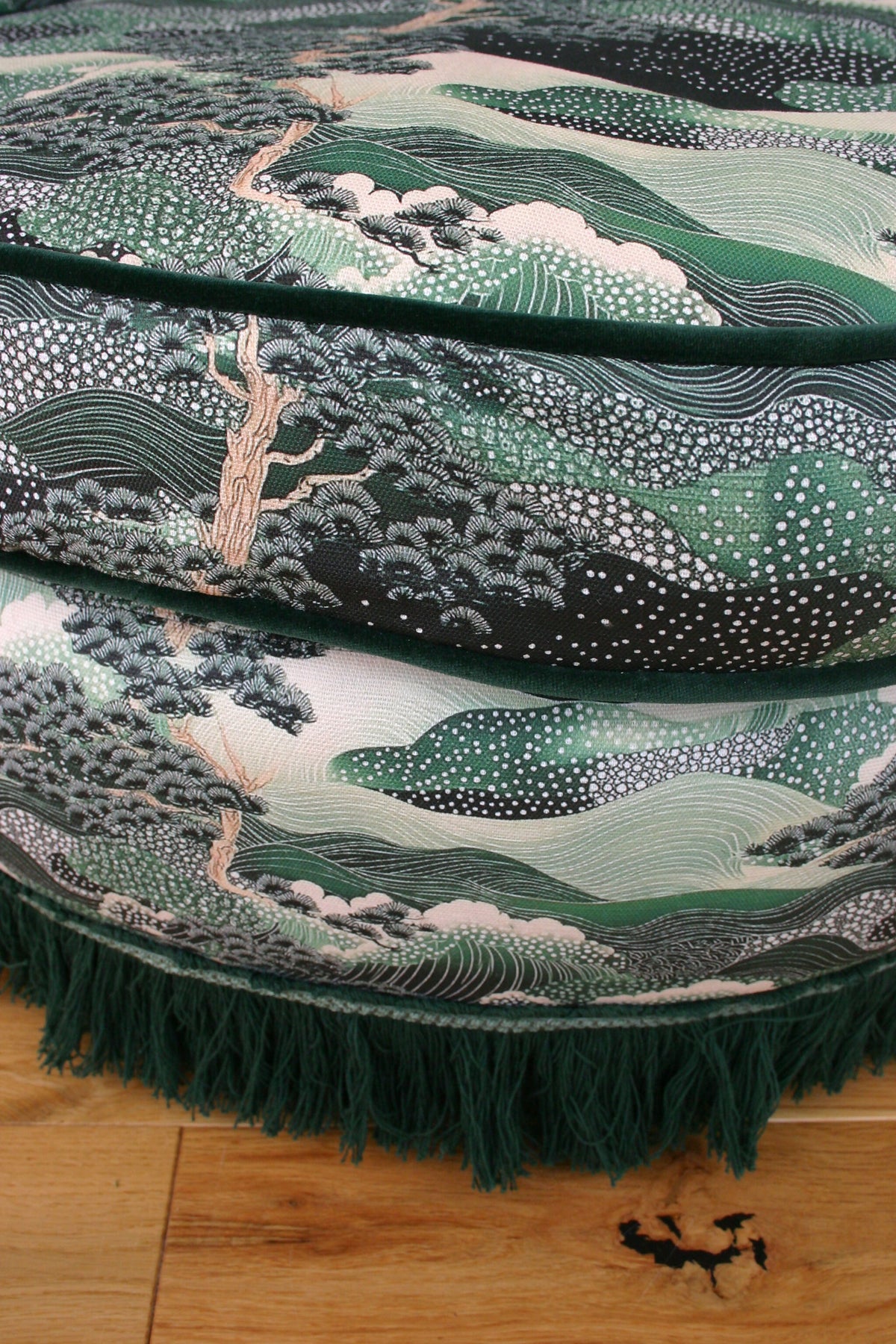 1960s Vintage Fluted Back Chair – Completely Reupholstered in Japanese-Inspired Designer Fabric