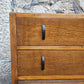 Vintage Oak Chest of Drawers: Mid-Century Modern Tallboy Cabinet Two Drawer