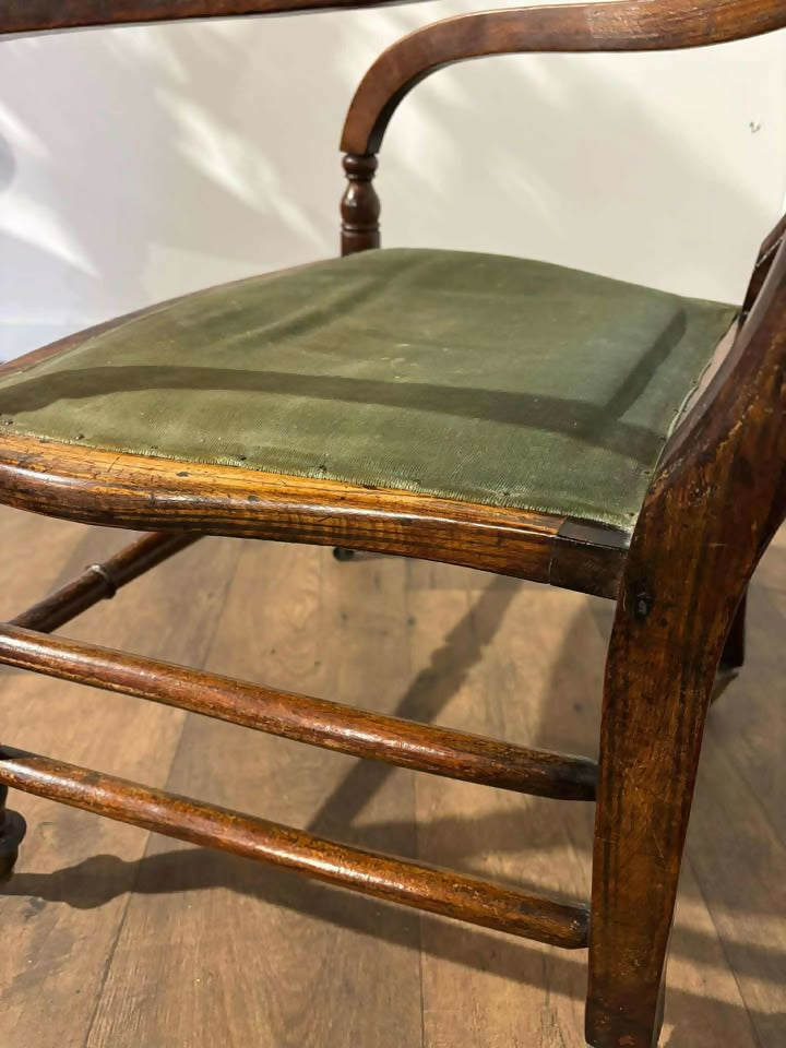 Edwardian Beech Armchair With Faux Rosewood Finish