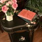 Painted Black Table with Pink Roses
