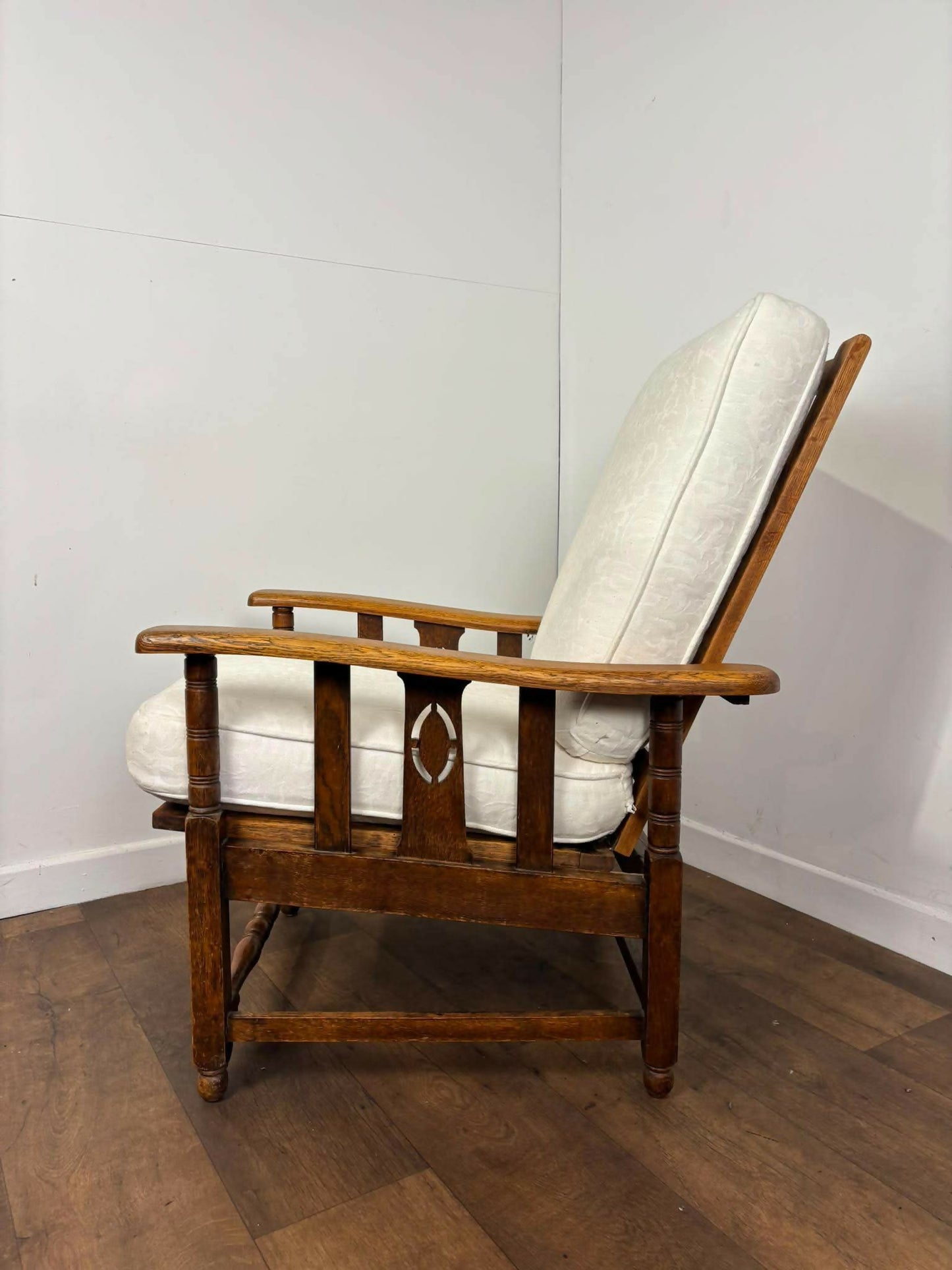 Vintage Oak Reclining Armchair